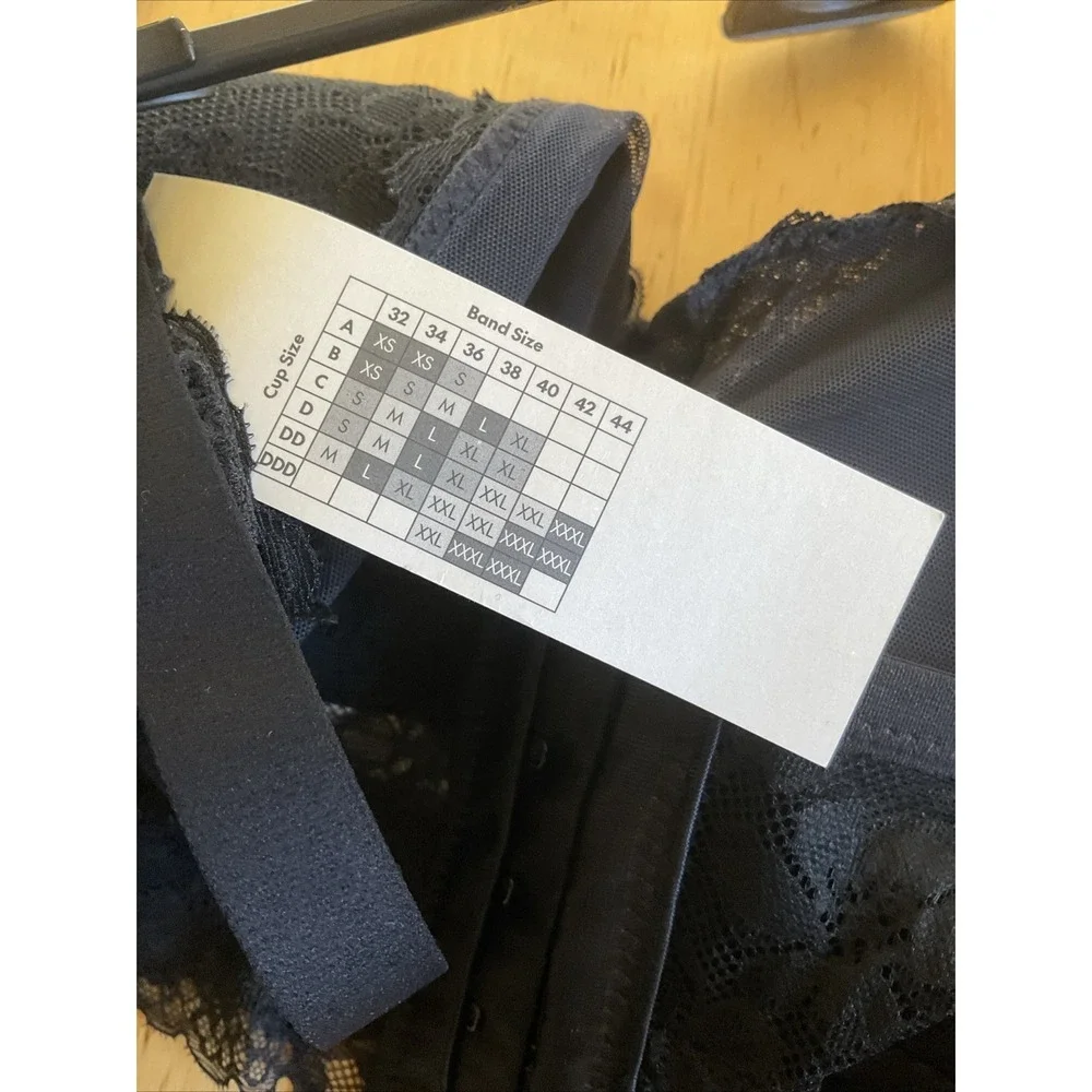 NWT No Boundaries Contour Lace Wirefree w/Removable‎ Pads Bralettes Black 3XL